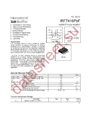 IRF7416PBF datasheet  